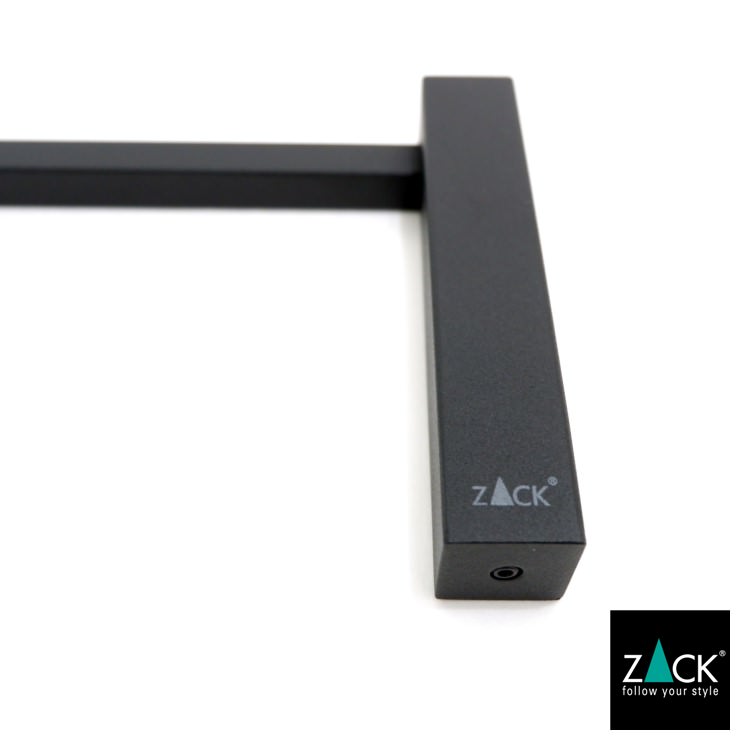 ZACK 40511 CARVO ドイツZACK社製モダンデザインのタオルホルダー マットブラック 壁付けタイプ DIY [在庫有り]