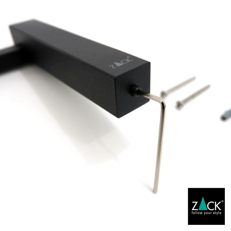 ZACK 40511 CARVO ドイツZACK社製モダンデザインのタオルホルダー マットブラック 壁付けタイプ DIY [在庫有り]