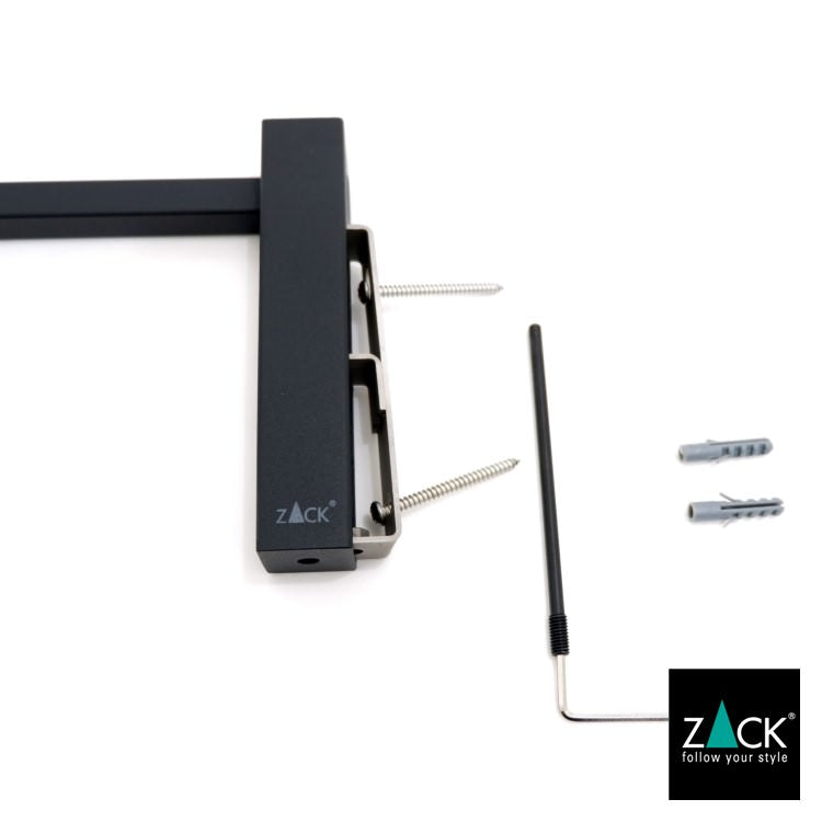 ZACK 40511 CARVO ドイツZACK社製モダンデザインのタオルホルダー マットブラック 壁付けタイプ DIY [在庫有り]