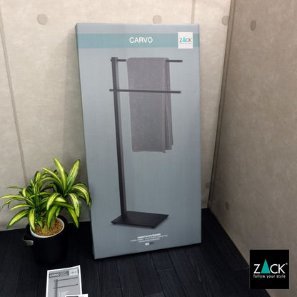 ZACK 40513 CARVO ドイツZACK社製モダンデザインのタオルスタンド マットブラック [お取寄せ]