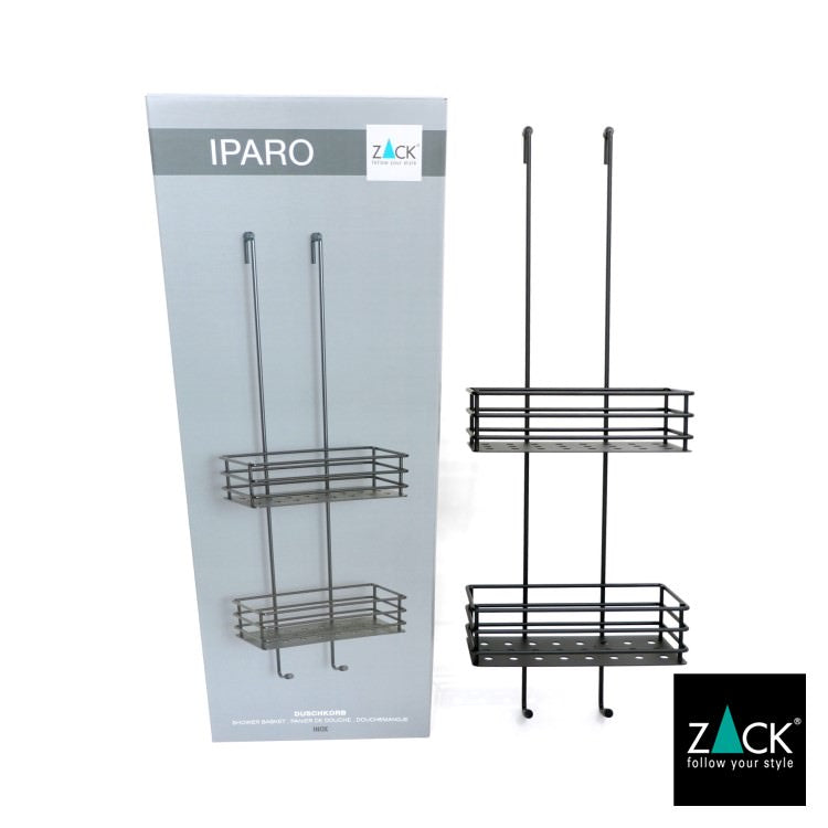 ZACK 40521 IPARO ドイツZACK社製モダンデザインのシャワーバスケット マットブラック [在庫有り]