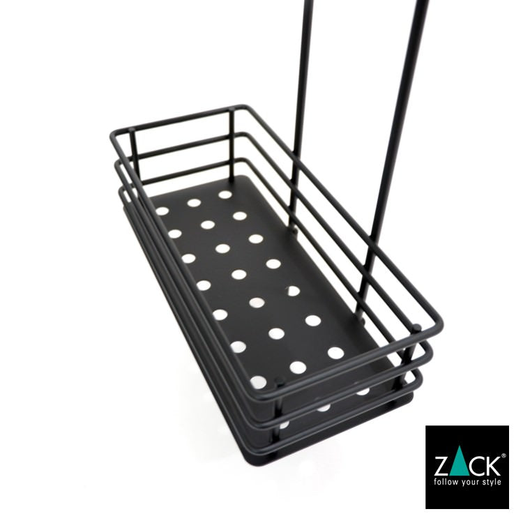 ZACK 40521 IPARO ドイツZACK社製モダンデザインのシャワーバスケット マットブラック [在庫有り]