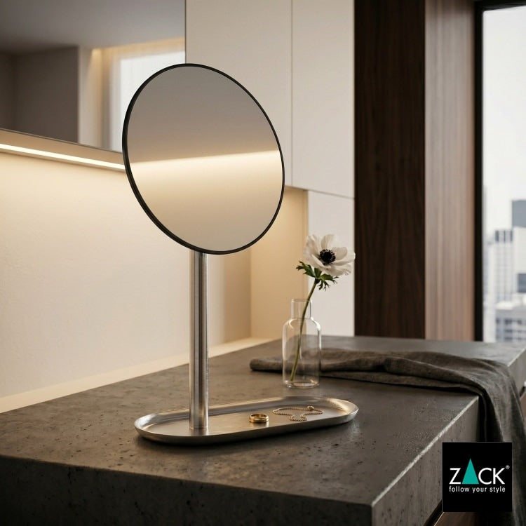 ZACK 40524 OLOMO ドイツZACK社製モダンデザインのハンドヘルドミラー(トレー付き) HL [在庫有り]