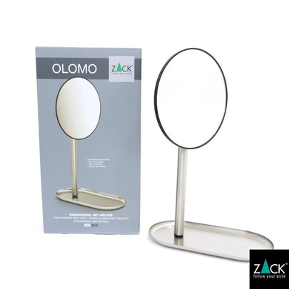 ZACK 40524 OLOMO ドイツZACK社製モダンデザインのハンドヘルドミラー(トレー付き) HL [在庫有り]