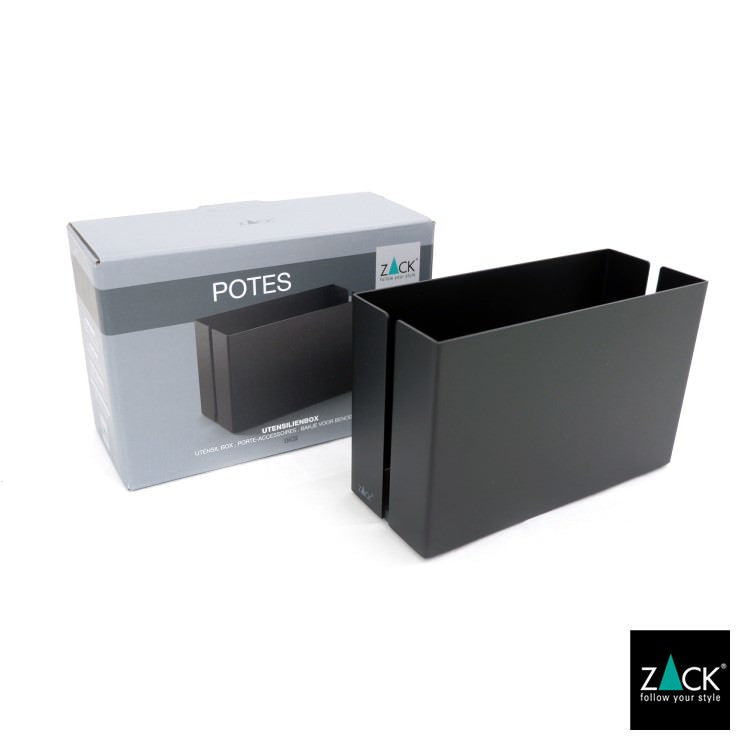 ZACK 40535 POTES ドイツZACK社製モダンデザインのユーテンシルボックスL マットブラック [在庫有り] H2-49