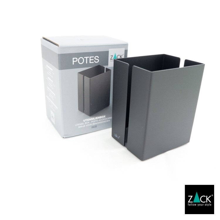 ZACK 40536 POTES ドイツZACK社製モダンデザインのユーテンシルボックスS マットブラック [在庫有り]H1