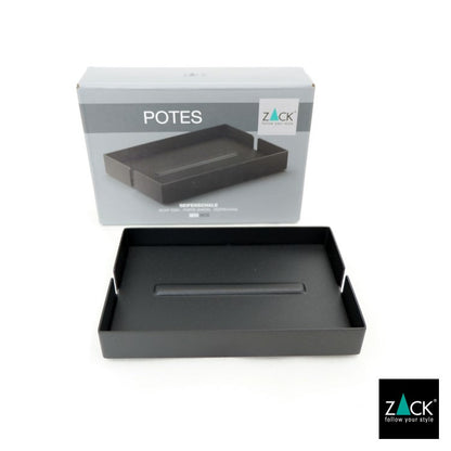 ZACK 40537 POTES ドイツZACK社製モダンデザインのソープディッシュ マットブラック [在庫有り] H2-158