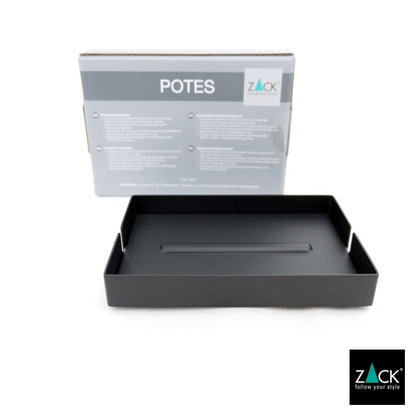 ZACK 40537 POTES ドイツZACK社製モダンデザインのソープディッシュ マットブラック [在庫有り] H2-158