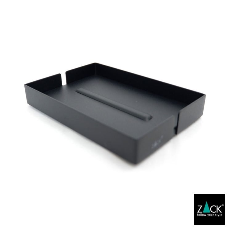 ZACK 40537 POTES ドイツZACK社製モダンデザインのソープディッシュ マットブラック [在庫有り] H2-158
