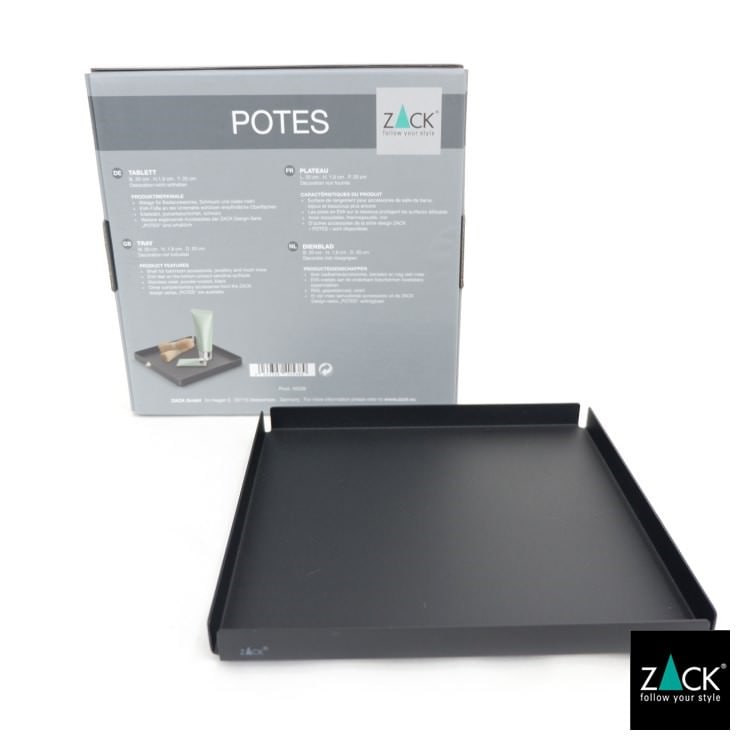 ZACK 40538 POTES ドイツZACK社製モダンデザインのトレイL マットブラック [在庫有り] H2-85