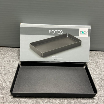 [SAMPLE] トレイS｜ZACK 40539 POTES MB 小物入れ コスメケース 洗面収納 幅20cm 高さ2cm 奥行き10cm 18/10ステンレス製 マットブラック H2-38 [在庫有り]