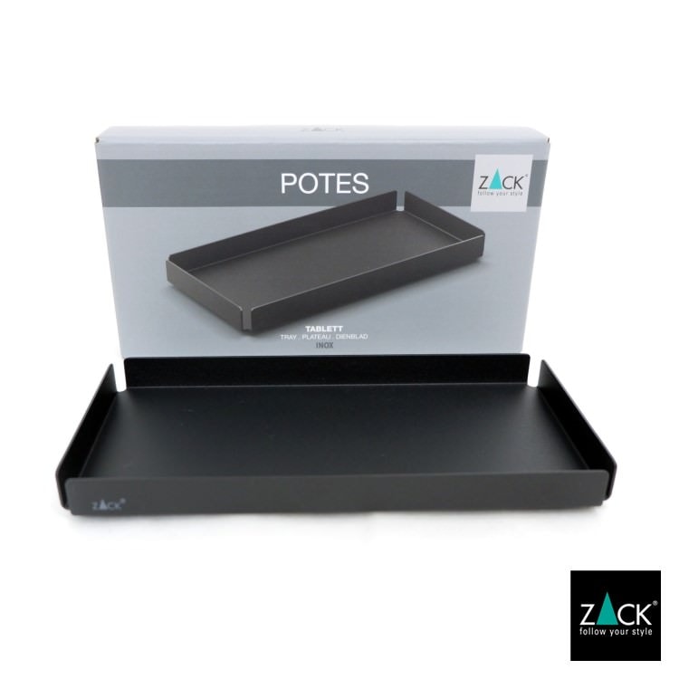 ZACK 40539 POTES ドイツZACK社製モダンデザインのトレイS マットブラック [在庫有り]