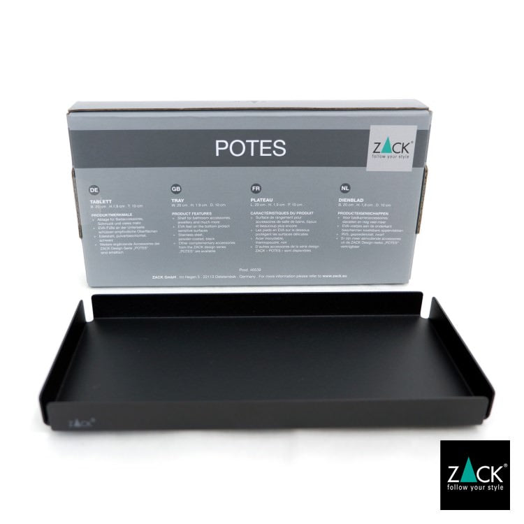 ZACK 40539 POTES ドイツZACK社製モダンデザインのトレイS マットブラック [在庫有り]