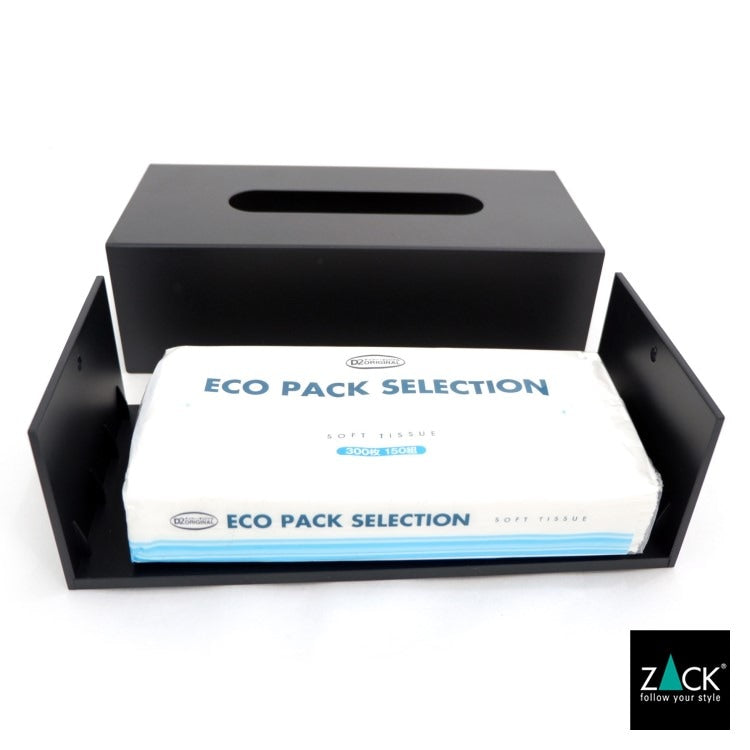 ZACK 40541 PURO ドイツZACK社製モダンデザインのティッシュボックス マットブラック [お取寄せ]