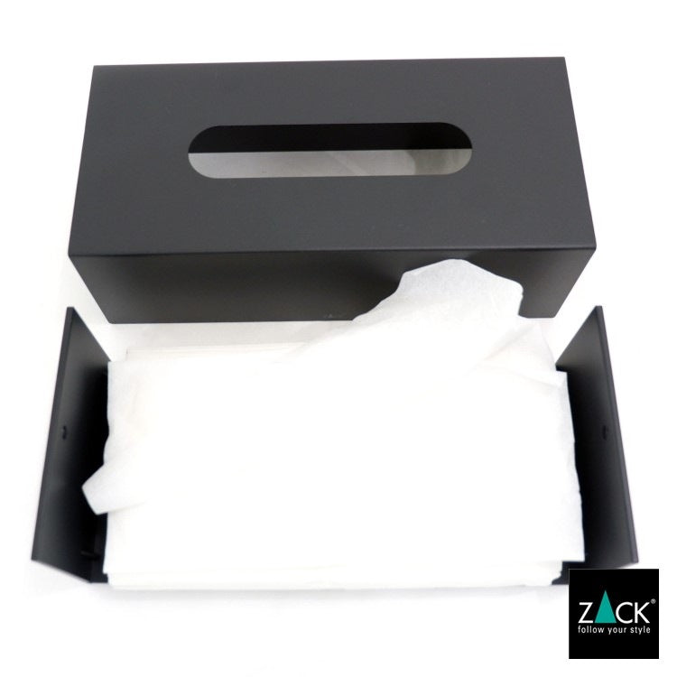 ZACK 40541 PURO ドイツZACK社製モダンデザインのティッシュボックス マットブラック [お取寄せ]