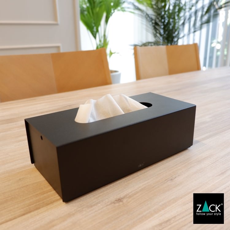 ZACK 40541 PURO ドイツZACK社製モダンデザインのティッシュボックス マットブラック [お取寄せ]