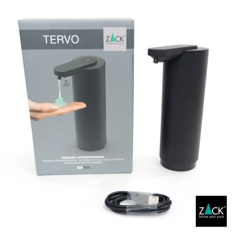 ZACK 40544 TERVO ドイツZACK社製モダンデザインのセンサーリキッドディスペンサー マットブラック [お取寄せ]