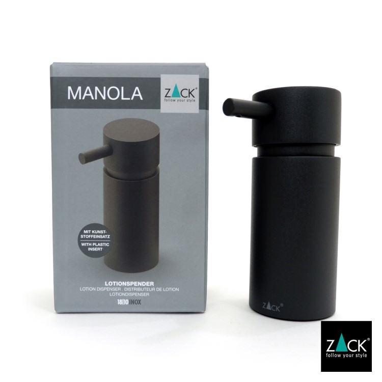 ZACK 40559 MANOLA ドイツZACK社製モダンデザインのリキッドディスペンサー マットブラック [在庫有り]