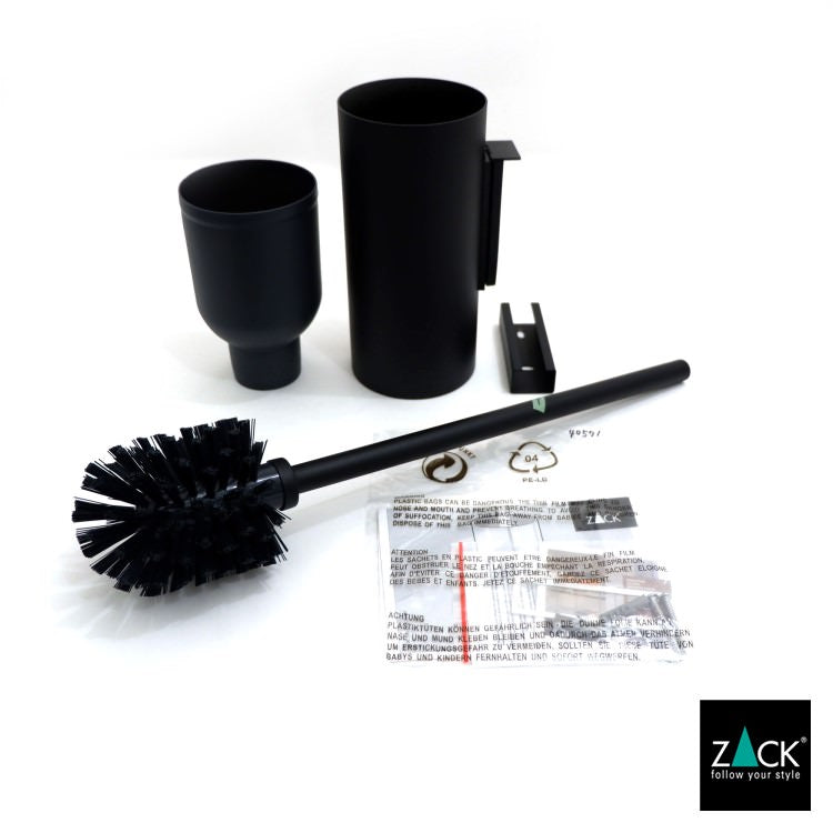 [サンプル品] ZACK 40571 LINEA ドイツZACK社製モダンデザインのトイレブラシ マットブラック 壁付けタイプ DIY [在庫有り]