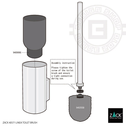 [サンプル品] ZACK 40571 LINEA ドイツZACK社製モダンデザインのトイレブラシ マットブラック 壁付けタイプ DIY [在庫有り]