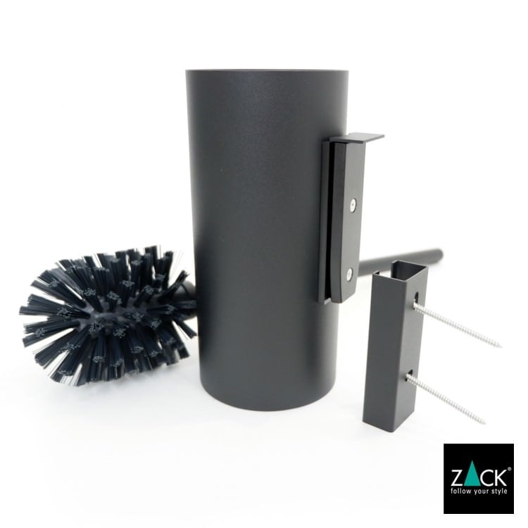 ZACK 40571 LINEA ドイツZACK社製モダンデザインのトイレブラシ マットブラック 壁付けタイプ DIY [在庫有り]