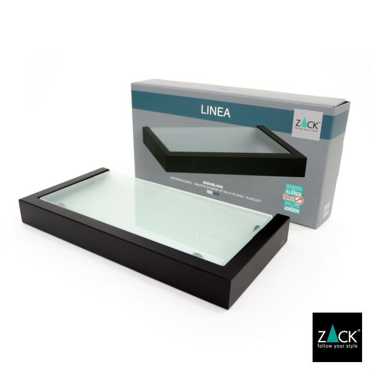 ZACK 40573 LINEA ドイツZACK社製モダンデザインのバスルームシェルフ マットブラック 壁付けタイプ DIY [在庫有り]H1