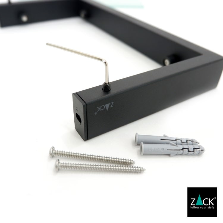 ZACK 40573 LINEA ドイツZACK社製モダンデザインのバスルームシェルフ マットブラック 壁付けタイプ DIY [在庫有り]H1