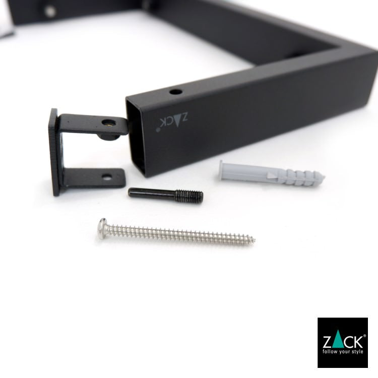 ZACK 40573 LINEA ドイツZACK社製モダンデザインのバスルームシェルフ マットブラック 壁付けタイプ DIY [在庫有り]H1