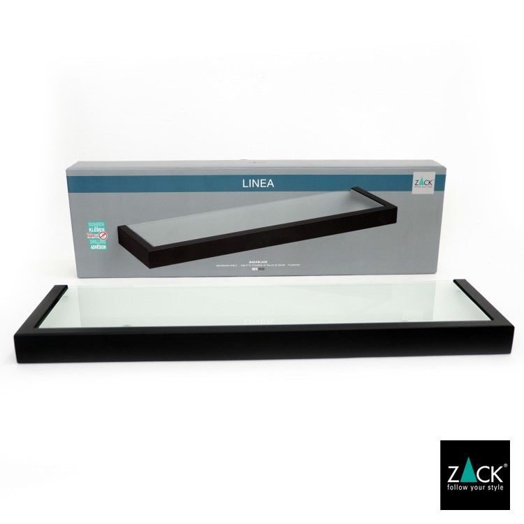 ZACK 40574 LINEA ドイツZACK社製モダンデザインのバスルームシェルフ マットブラック 壁付けタイプ DIY [在庫有り]