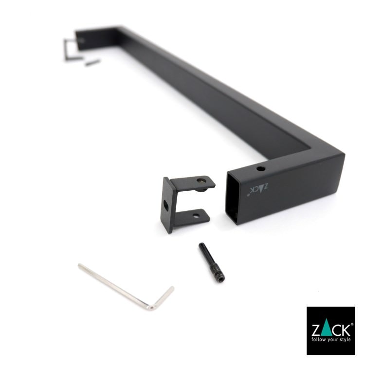 ZACK 40577 LINEA ドイツZACK社製モダンデザインのタオルレール マットブラック 壁付けタイプ DIY [在庫有り]