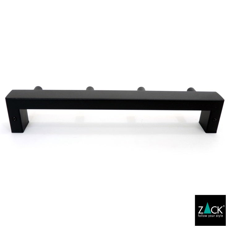 ZACK 40579 LINEA ドイツZACK社製モダンデザインのタオルフックレール マットブラック 壁付けタイプ DIY [在庫有り]H1
