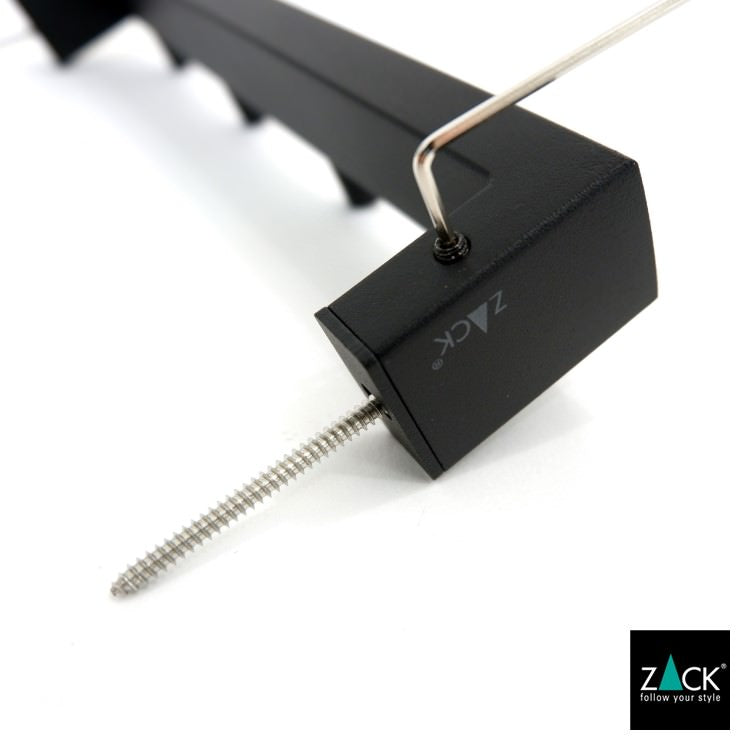 ZACK 40579 LINEA ドイツZACK社製モダンデザインのタオルフックレール マットブラック 壁付けタイプ DIY [在庫有り]H1