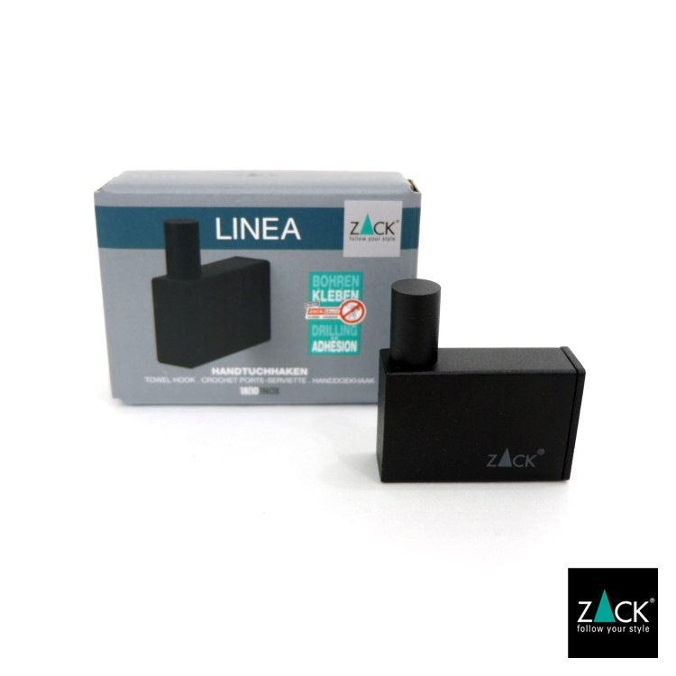 ZACK 40580 LINEA ドイツZACK社製モダンデザインのタオルフック マットブラック 壁付けタイプ DIY [在庫有り]