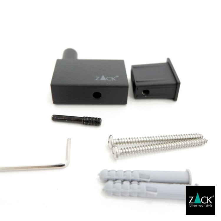 ZACK 40580 LINEA ドイツZACK社製モダンデザインのタオルフック マットブラック 壁付けタイプ DIY [在庫有り]