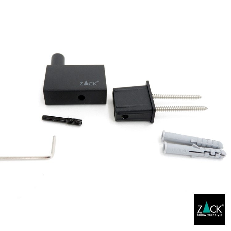ZACK 40580 LINEA ドイツZACK社製モダンデザインのタオルフック マットブラック 壁付けタイプ DIY [在庫有り]