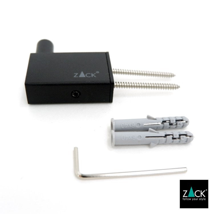ZACK 40580 LINEA ドイツZACK社製モダンデザインのタオルフック マットブラック 壁付けタイプ DIY [在庫有り]
