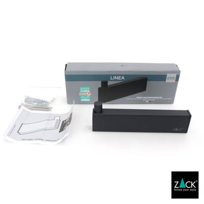 ZACK 40581 LINEA ドイツZACK社製モダンデザインのスペアトイレットペーパーホルダー 予備ロール マットブラック 壁付けタイプ DIY [在庫有り]