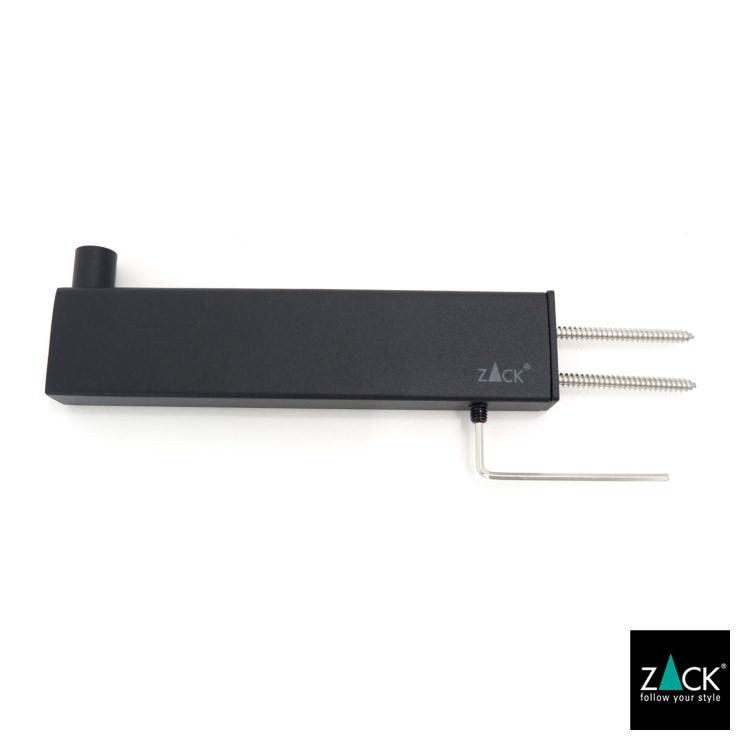 ZACK 40581 LINEA ドイツZACK社製モダンデザインのスペアトイレットペーパーホルダー 予備ロール マットブラック 壁付けタイプ DIY [在庫有り]