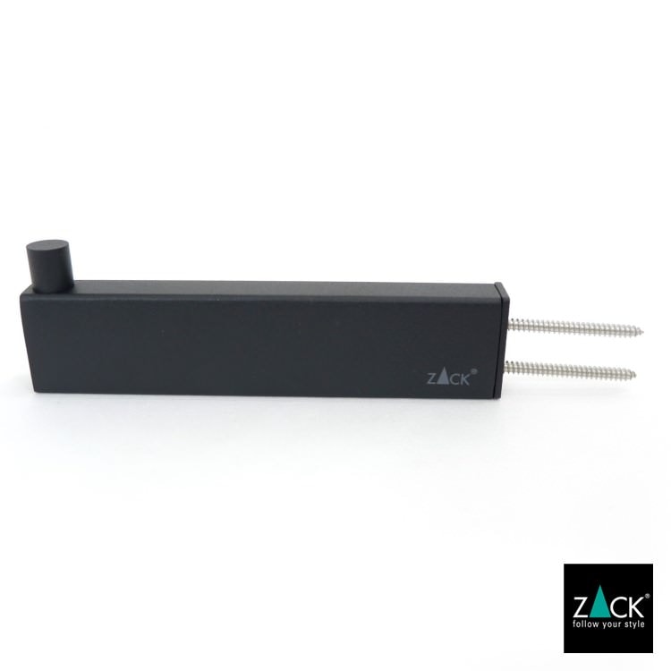 ZACK 40581 LINEA ドイツZACK社製モダンデザインのスペアトイレットペーパーホルダー 予備ロール マットブラック 壁付けタイプ DIY [在庫有り]