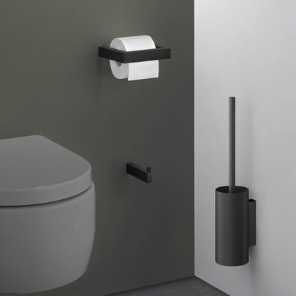 ZACK 40581 LINEA ドイツZACK社製モダンデザインのスペアトイレットペーパーホルダー 予備ロール マットブラック 壁付けタイプ DIY [在庫有り]
