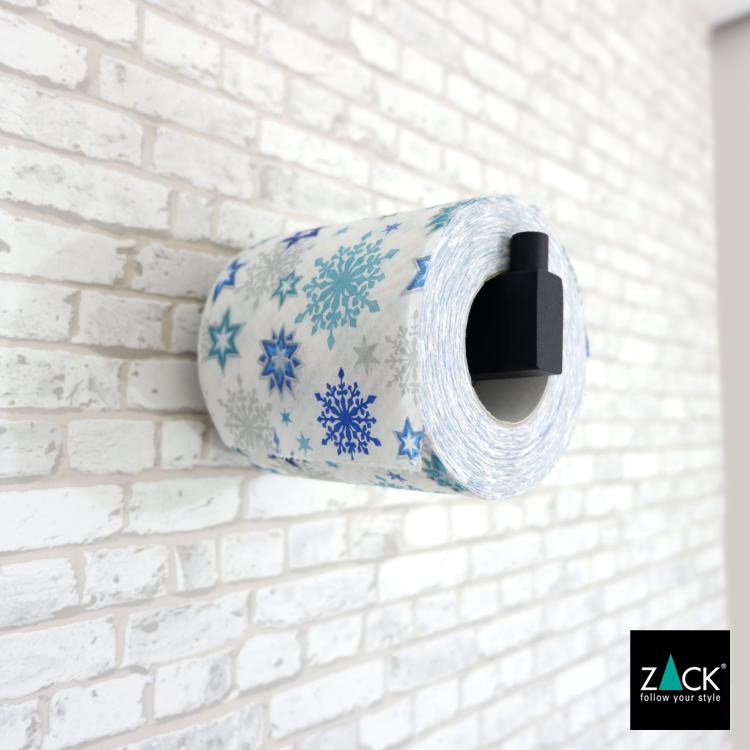 ZACK 40581 LINEA ドイツZACK社製モダンデザインのスペアトイレットペーパーホルダー 予備ロール マットブラック 壁付けタイプ DIY [在庫有り]
