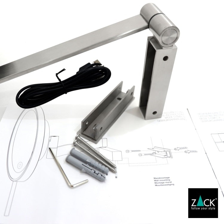 ZACK 40582 LINEA ドイツZACK社製モダンデザインのLED メイクアップミラー(X5倍) HL [お取寄せ]