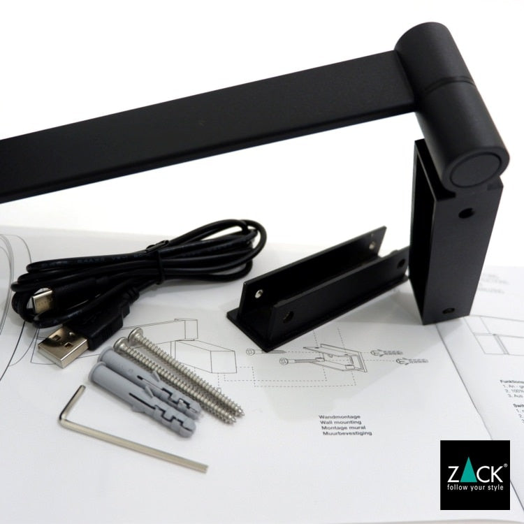 ZACK 40583 LINEA ドイツZACK社製モダンデザインのLED メイクアップミラー(X5倍) マットブラック [お取寄せ]