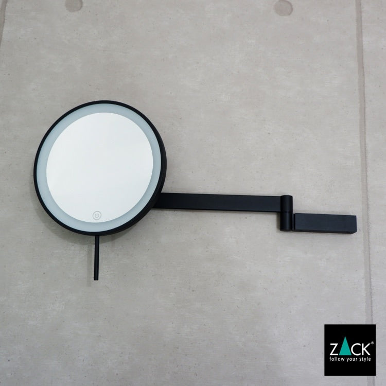 ZACK 40583 LINEA ドイツZACK社製モダンデザインのLED メイクアップミラー(X5倍) マットブラック [お取寄せ]