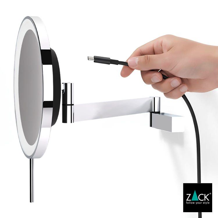 ZACK 40584 LINEA ドイツZACK社製モダンデザインのLED メイクアップミラー(X5倍) 壁付けタイプ DIY MP [お取寄せ]