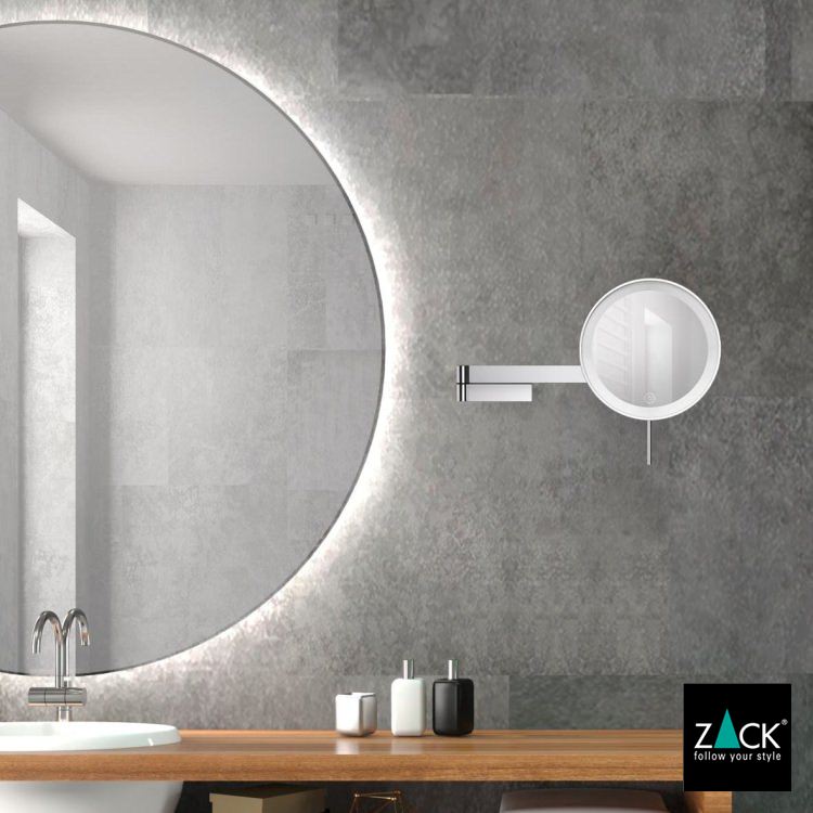 ZACK 40584 LINEA ドイツZACK社製モダンデザインのLED メイクアップミラー(X5倍) 壁付けタイプ DIY MP [お取寄せ]