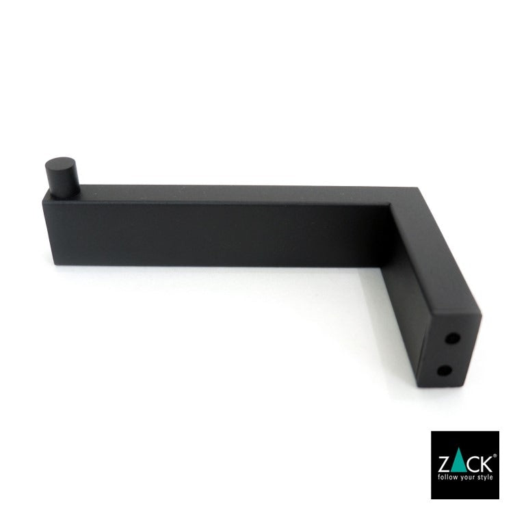 ZACK 40590 LINEA ドイツZACK社製モダンデザインのトイレットペーパーホルダー マットブラック 壁付けタイプ DIY [在庫有り]
