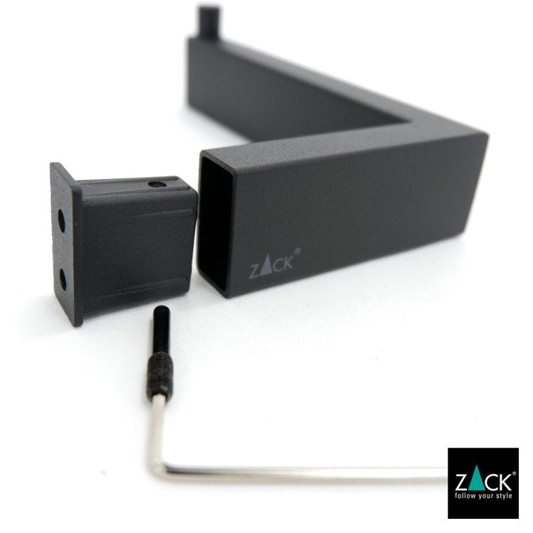 ZACK 40590 LINEA ドイツZACK社製モダンデザインのトイレットペーパーホルダー マットブラック 壁付けタイプ DIY [在庫有り]