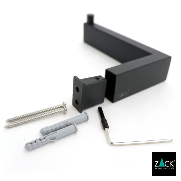 ZACK 40590 LINEA ドイツZACK社製モダンデザインのトイレットペーパーホルダー マットブラック 壁付けタイプ DIY [在庫有り]