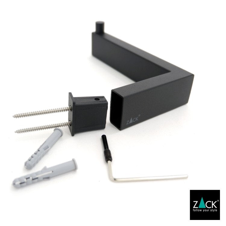 ZACK 40590 LINEA ドイツZACK社製モダンデザインのトイレットペーパーホルダー マットブラック 壁付けタイプ DIY [在庫有り]